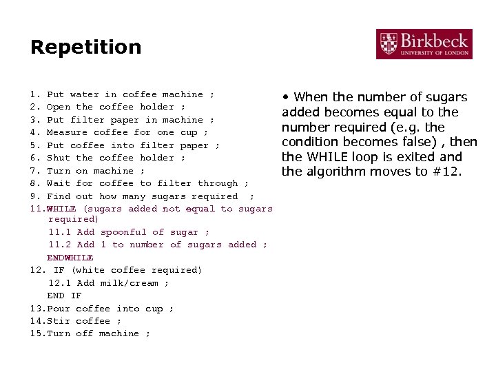 Repetition 1. Put water in coffee machine ; 2. Open the coffee holder ;