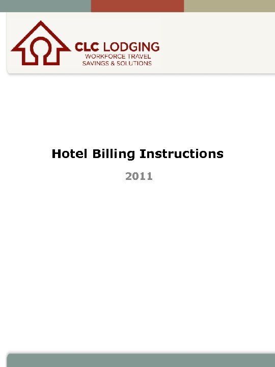 Hotel Billing Instructions 2011 