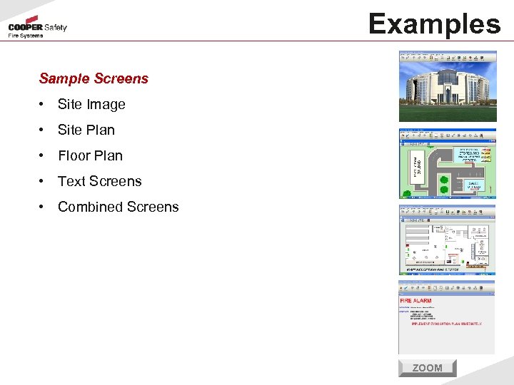 Examples Sample Screens • Site Image • Site Plan • Floor Plan • Text