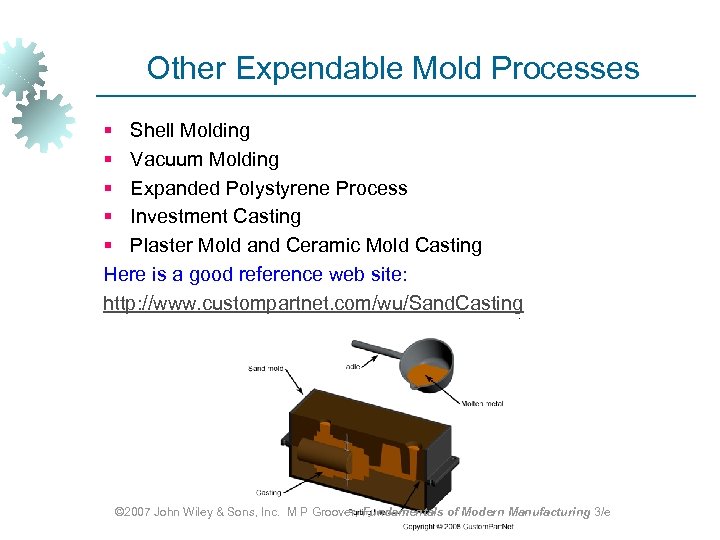 Other Expendable Mold Processes § Shell Molding § Vacuum Molding § Expanded Polystyrene Process