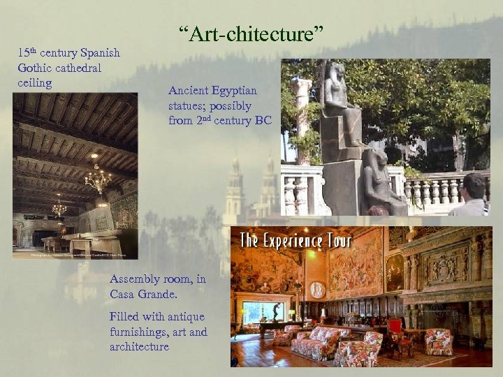 15 th century Spanish Gothic cathedral ceiling “Art-chitecture” Ancient Egyptian statues; possibly from 2