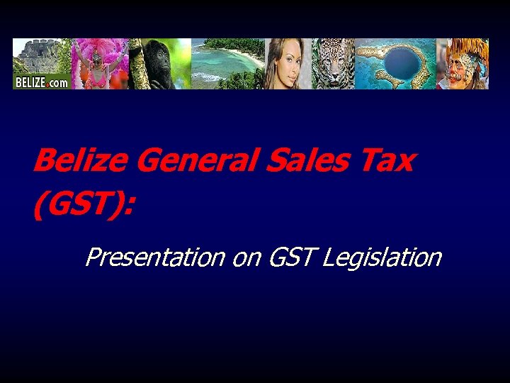 Belize General Sales Tax (GST): Presentation on GST Legislation 