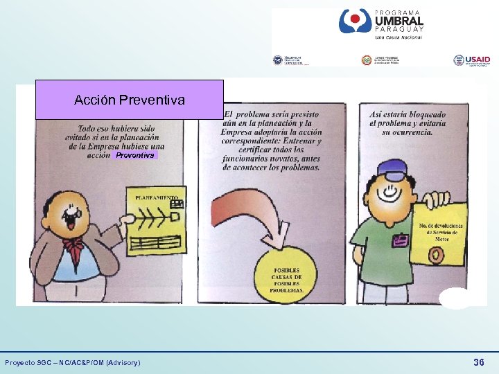 Acción Preventiva Proyecto SGC – NC/AC&P/OM (Advisory) 36 