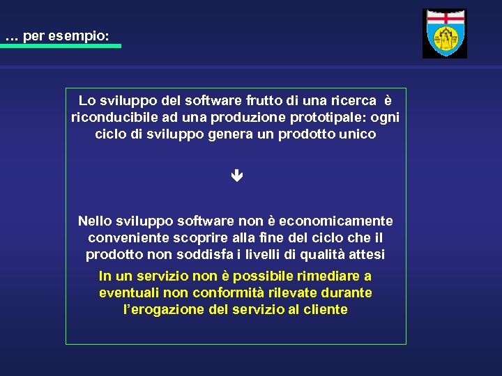 … per esempio: Lo sviluppo del software frutto di una ricerca è riconducibile ad