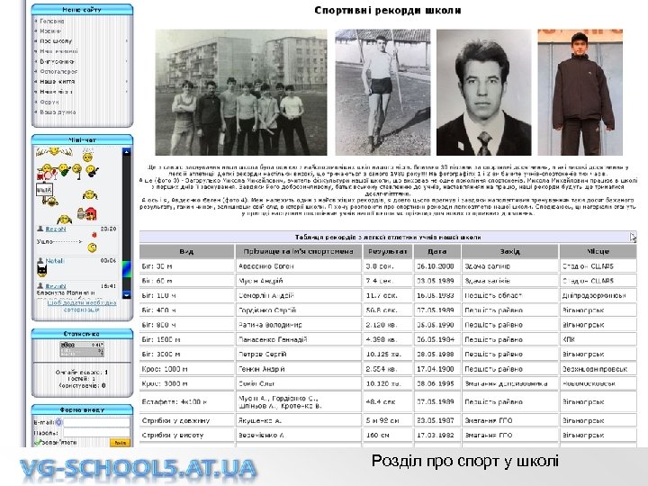 Розділ про спорт у школі 