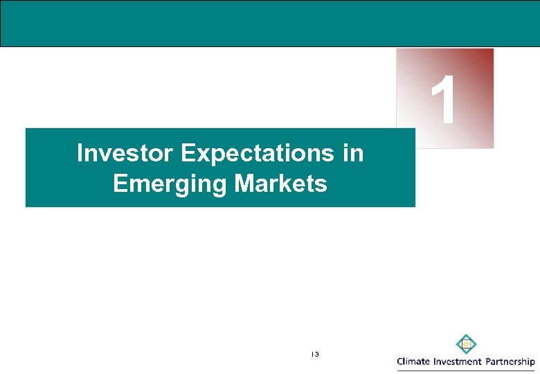 1 Investor Expectations in Emerging Markets I 3 