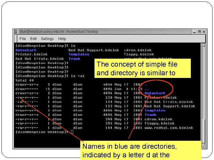 The concept of simple file and directory is similar to DOS Names in blue