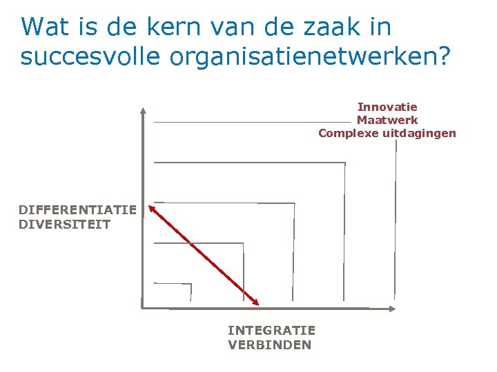 Wat is de kern van de zaak in succesvolle organisatienetwerken? Innovatie Maatwerk Complexe uitdagingen