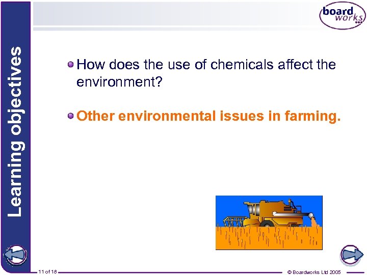 Learning objectives How does the use of chemicals affect the environment? Other environmental issues