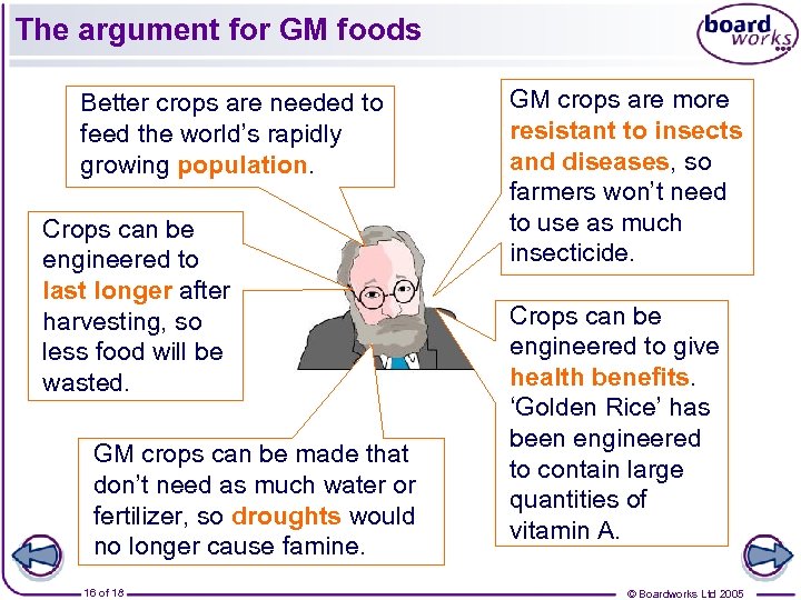 The argument for GM foods Better crops are needed to feed the world’s rapidly