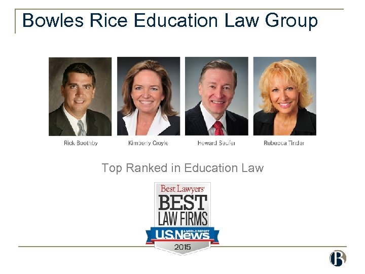 Bowles Rice Education Law Group Top Ranked in Education Law 