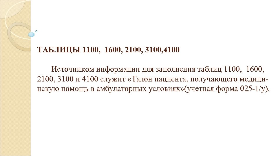 ТАБЛИЦЫ 1100, 1600, 2100, 3100, 4100 Источником информации для заполнения таблиц 1100, 1600, 2100,
