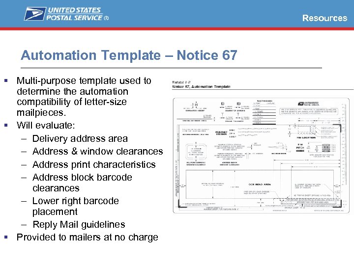 Resources Automation Template – Notice 67 Multi-purpose template used to determine the automation compatibility