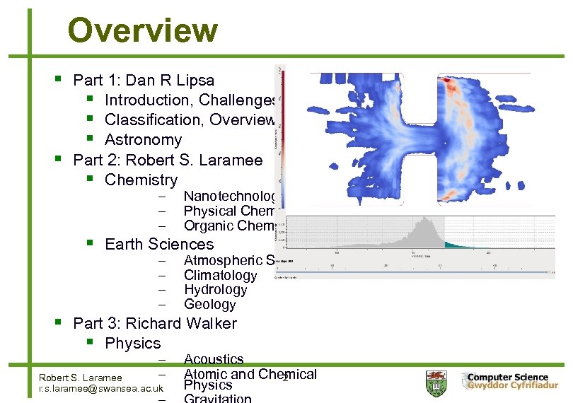 Overview Part 1: Dan R Lipsa Introduction, Challenges Classification, Overview Astronomy Part 2: Robert