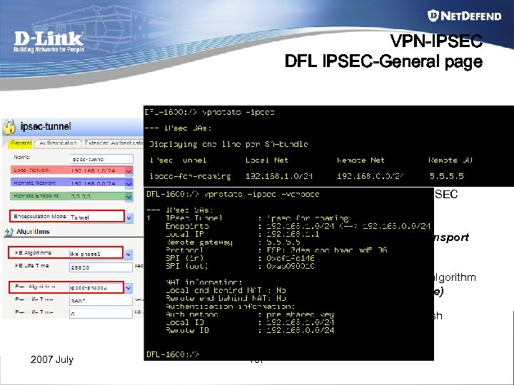 VPN-IPSEC DFL IPSEC-General page 1. Establish the SA for the usage of input traffic