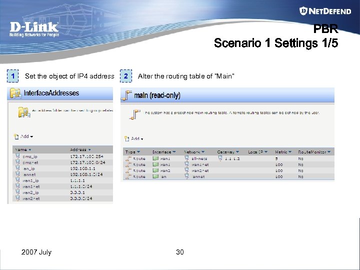 PBR Scenario 1 Settings 1/5 1 Set the object of IP 4 address 2007