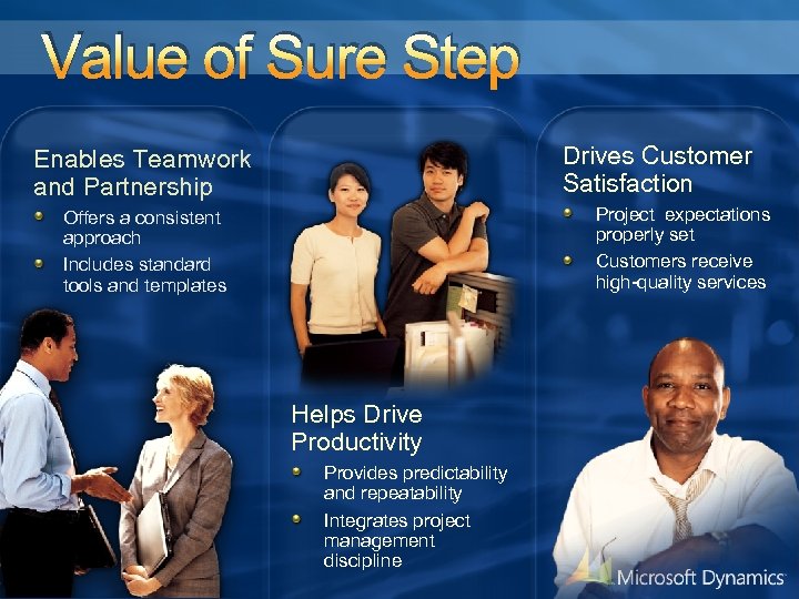 Value of Sure Step Drives Customer Satisfaction Enables Teamwork and Partnership Project expectations properly