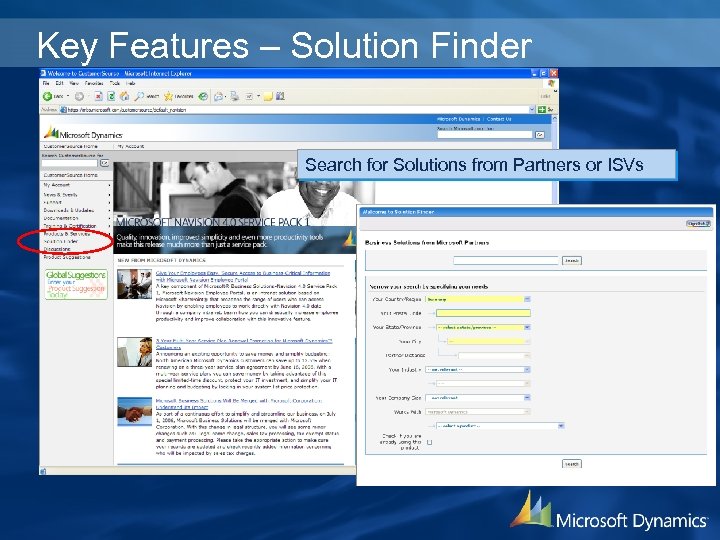 Key Features – Solution Finder Search for Solutions from Partners or ISVs 
