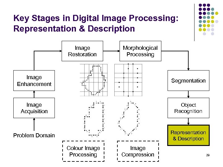 Key Stages in Digital Image Processing: Representation & Description Image Restoration Morphological Processing Image