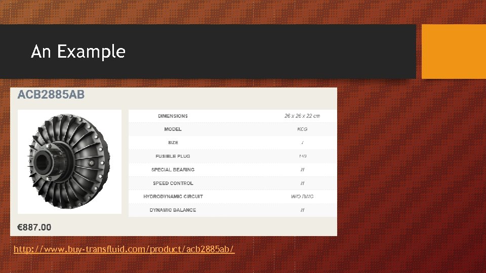 An Example http: //www. buy-transfluid. com/product/acb 2885 ab/ 