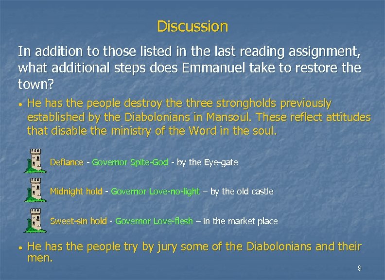 Discussion In addition to those listed in the last reading assignment, what additional steps