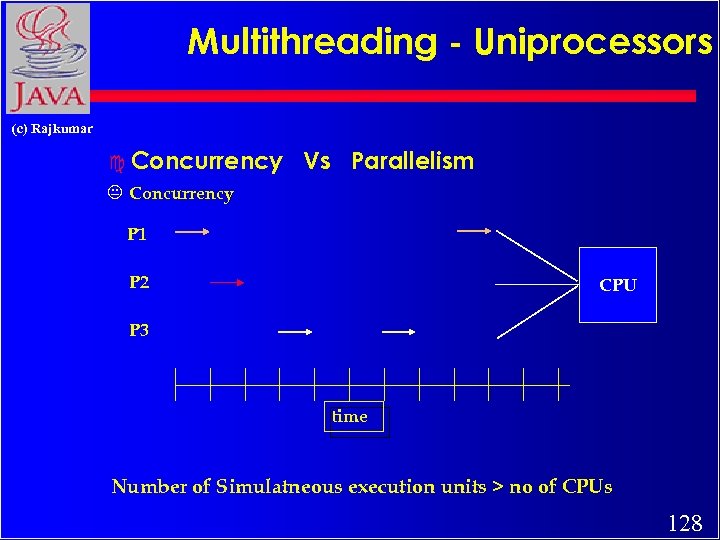Multithreading - Uniprocessors (c) Rajkumar c Concurrency Vs Parallelism K Concurrency P 1 P