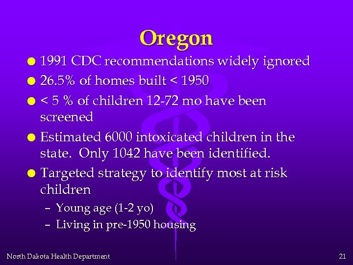 Oregon l l l 1991 CDC recommendations widely ignored 26. 5% of homes built