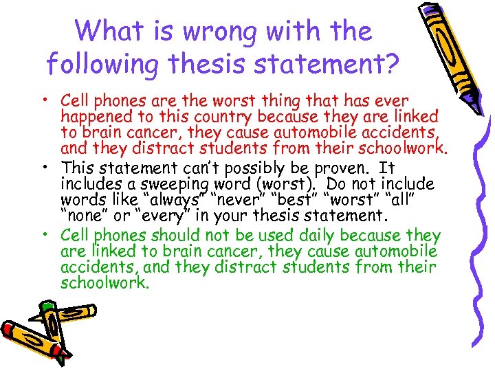 thesis statement on phones