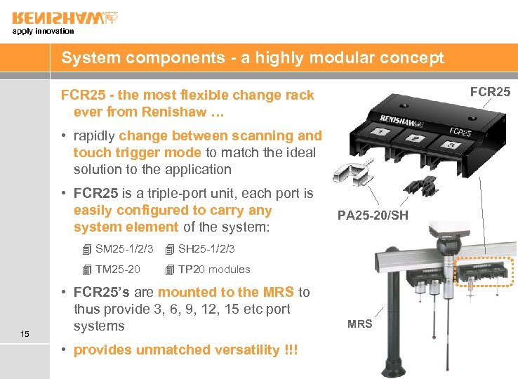 apply innovation System components - a highly modular concept FCR 25 - the most