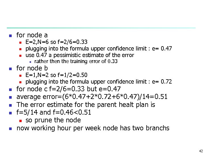 n for node a n n n E=2, N=6 so f=2/6=0. 33 plugging into