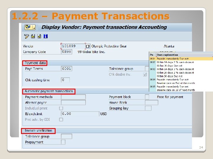 1. 2. 2 – Payment Transactions 24 