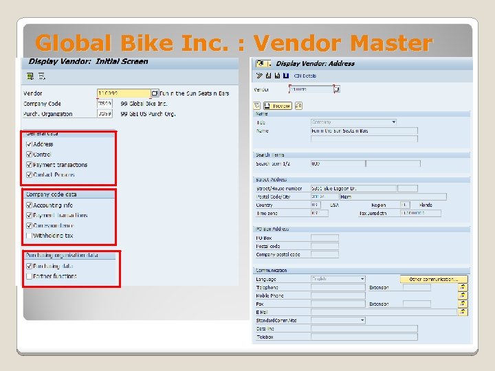Global Bike Inc. : Vendor Master 