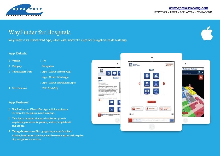 www. openwavecomp. com NEWYORK - INDIA - MALAYSIA - SINGAPORE Way. Finder for Hospitals