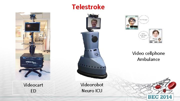 Telestroke Video cellphone Ambulance Videocart ED Videorobot Neuro ICU 