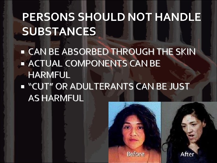 PERSONS SHOULD NOT HANDLE SUBSTANCES CAN BE ABSORBED THROUGH THE SKIN ACTUAL COMPONENTS CAN