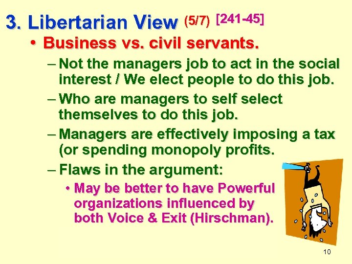 3. Libertarian View (5/7) [241 -45] • Business vs. civil servants. – Not the