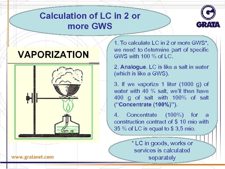 Calculation of LC in 2 or more GWS 1. To calculate LC in 2