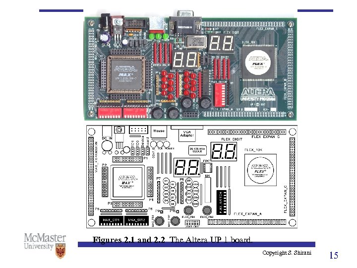 Figures 2. 1 and 2. 2 The Altera UP 1 board. Copyright S. Shirani