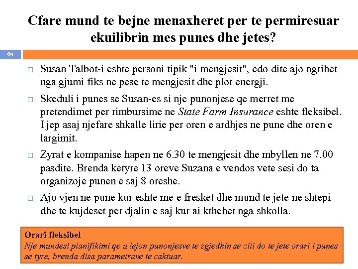 Cfare mund te bejne menaxheret per te permiresuar ekuilibrin mes punes dhe jetes? 94
