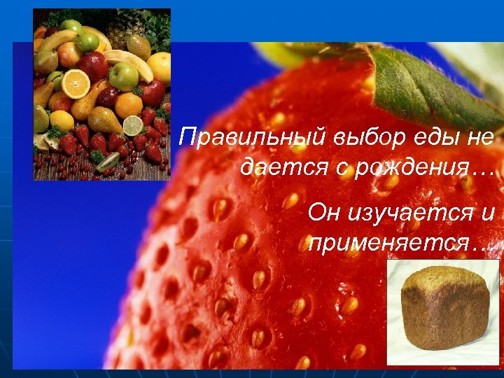 Правильный выбор еды не дается с рождения… Он изучается и применяется… 