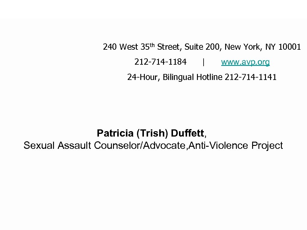 240 West 35 th Street, Suite 200, New York, NY 10001 212 -714 -1184