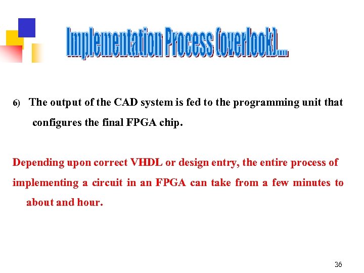 6) The output of the CAD system is fed to the programming unit that