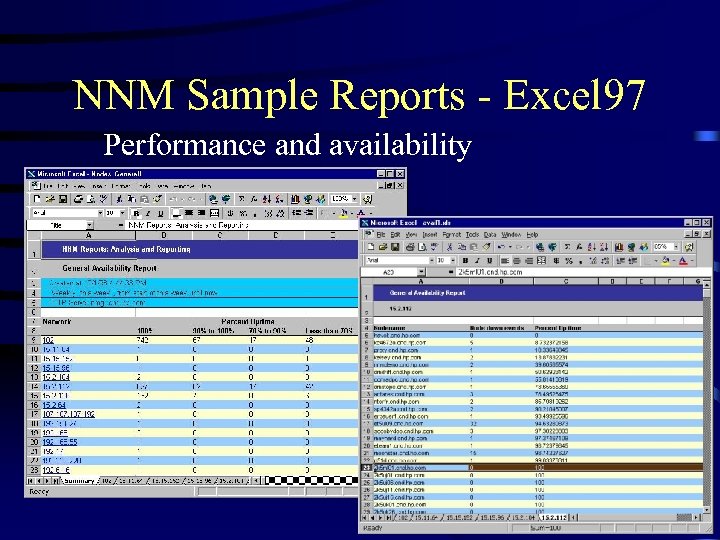 NNM Sample Reports - Excel 97 Performance and availability 
