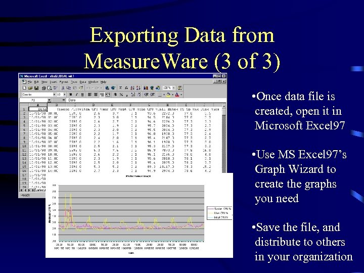 Exporting Data from Measure. Ware (3 of 3) • Once data file is created,