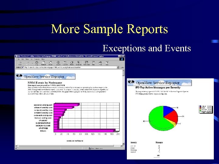 More Sample Reports Exceptions and Events 