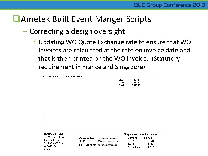 q. Ametek Built Event Manger Scripts – Correcting a design oversight • Updating WO