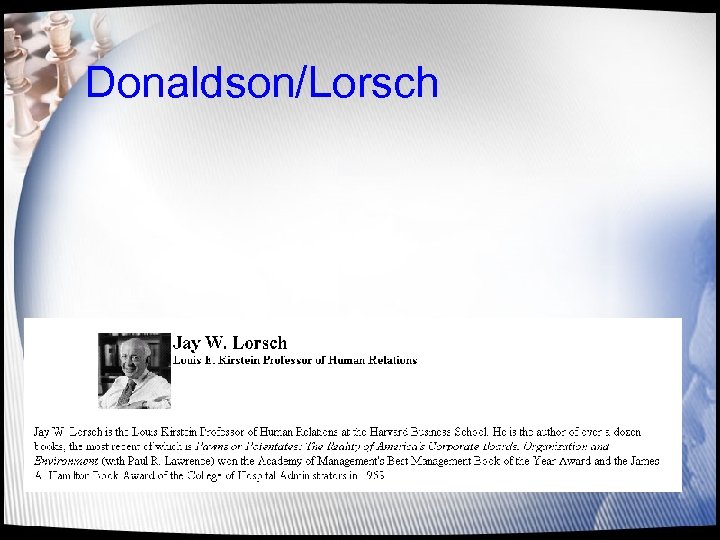 Donaldson/Lorsch 