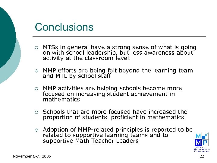 Conclusions ¡ MTSs in general have a strong sense of what is going on