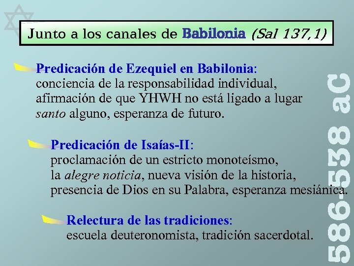  Predicación de Ezequiel en Babilonia: conciencia de la responsabilidad individual, afirmación de que