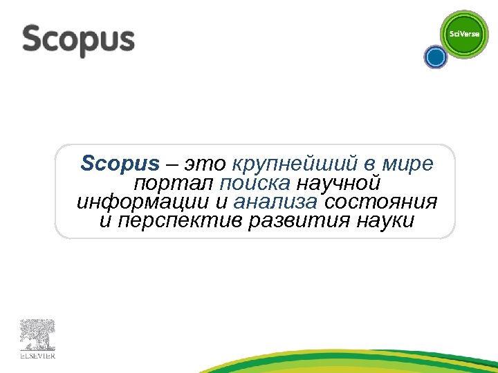 Scopus – это крупнейший в мире портал поиска научной информации и анализа состояния и